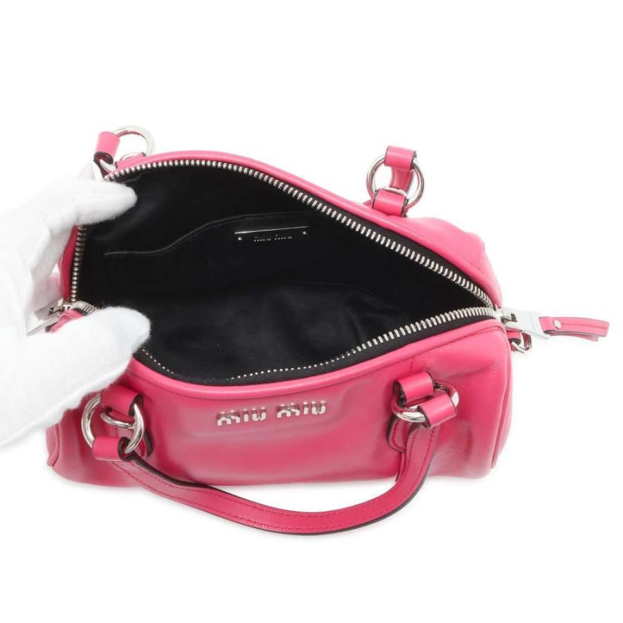miumiuレザーハンドバッグ ミュウミュウ ハンドバッグ ミニボストン レザー 5BH152 MIUMIU 2way
