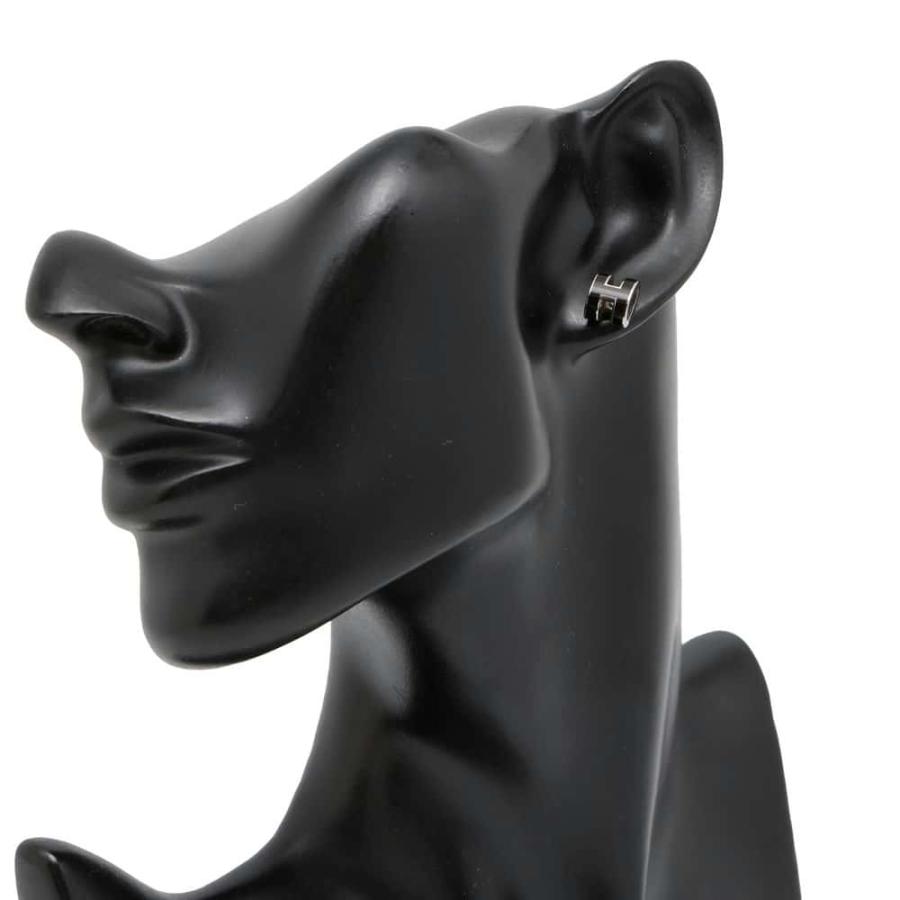 エルメス ピアス ミニ・ポップアッシュ ブラック/シルバー金具 H