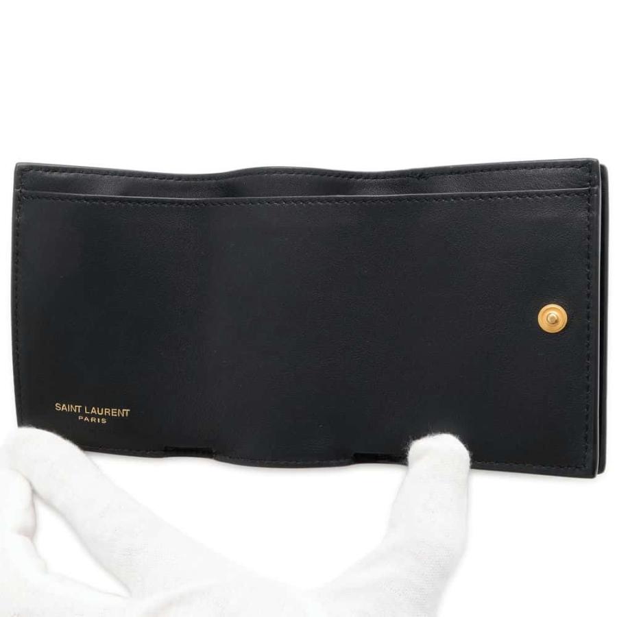 サンローランパリ 三つ折り財布 ハート ドット レザー 670290 SAINT  