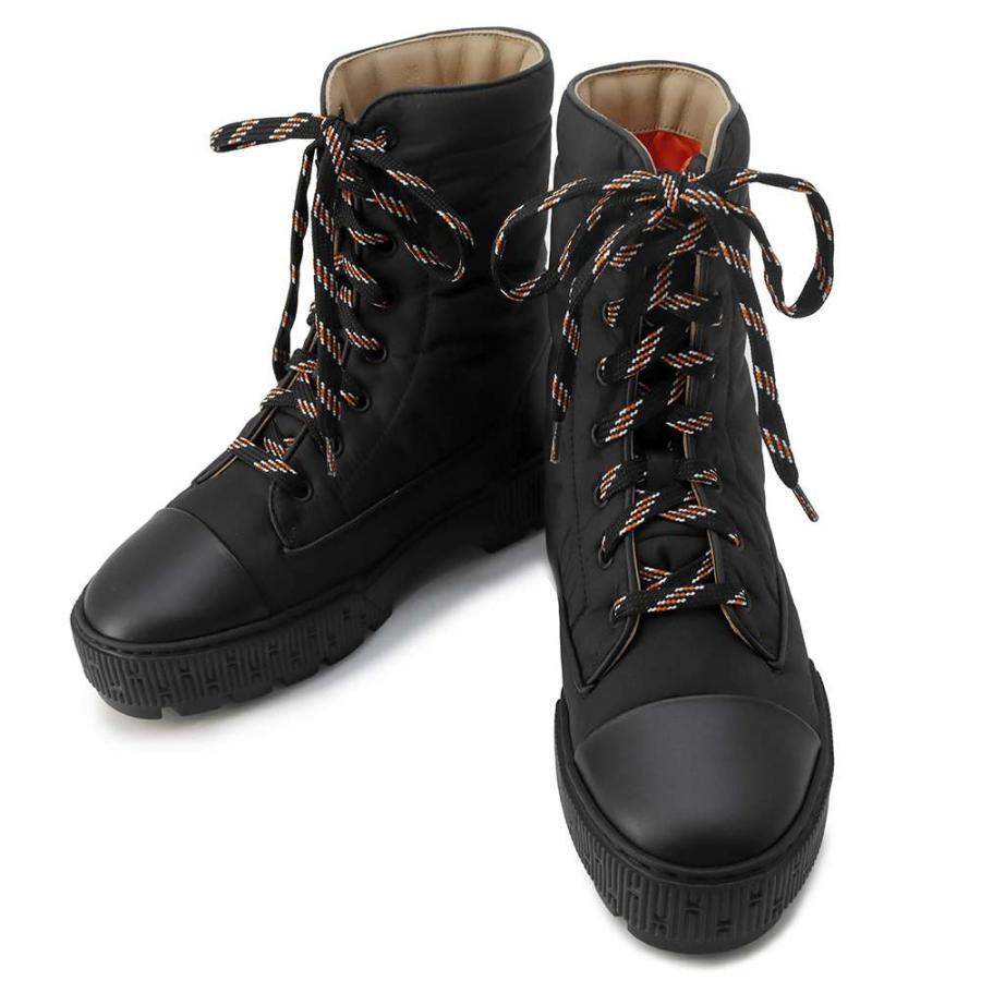 エルメス ショートブーツ フレッシュ パラシュートファブリック  