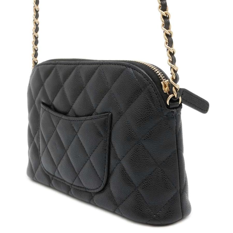 シャネル チェーンショルダーバッグ クラシック マトラッセ キャビアスキン AP4016 CHANEL 黒 シャネル チェーンショルダーバッグ クラシック マトラッセ キャビア