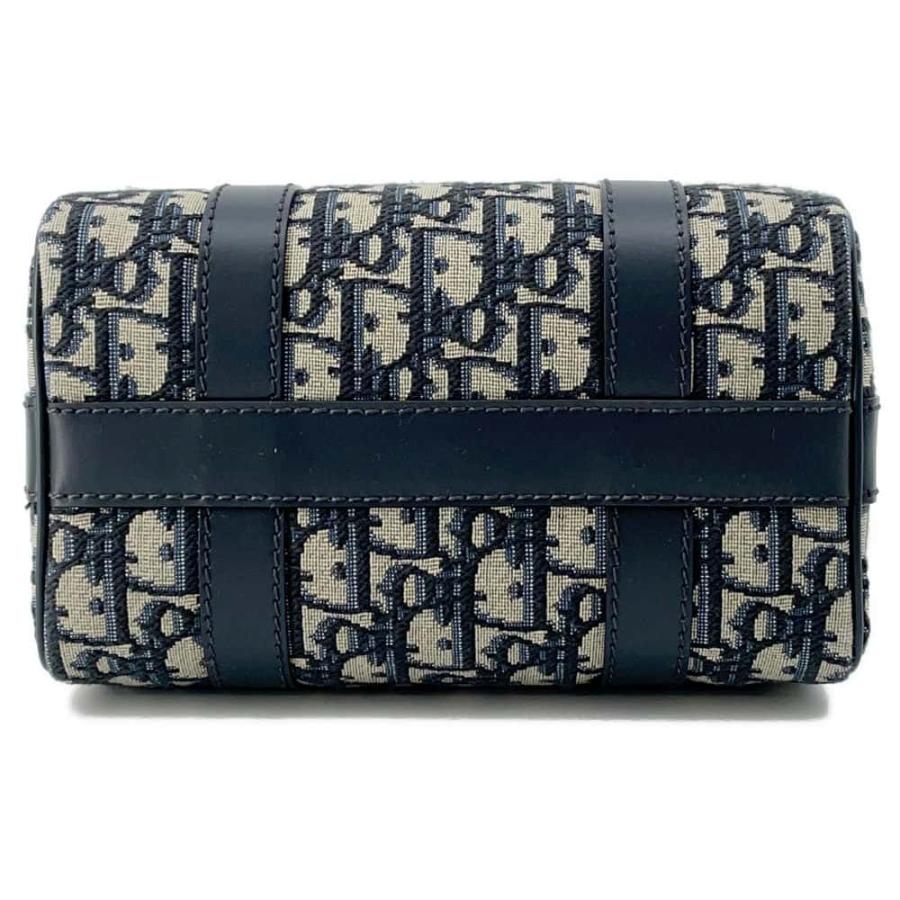 Christian Dior クリスチャンディオール 2WAY オブリーク グルーブ20 ハンドバッグ ショルダーバッグ 肩掛け 斜め掛け Groove 20 M1364UTZQ_M928 キャンバス  レザー   ネイビー 紺 ベージュ ゴールド金具 レディース 美品【中古品】 Christian Dior - Christian Dior クリスチャンディオール 2WAY