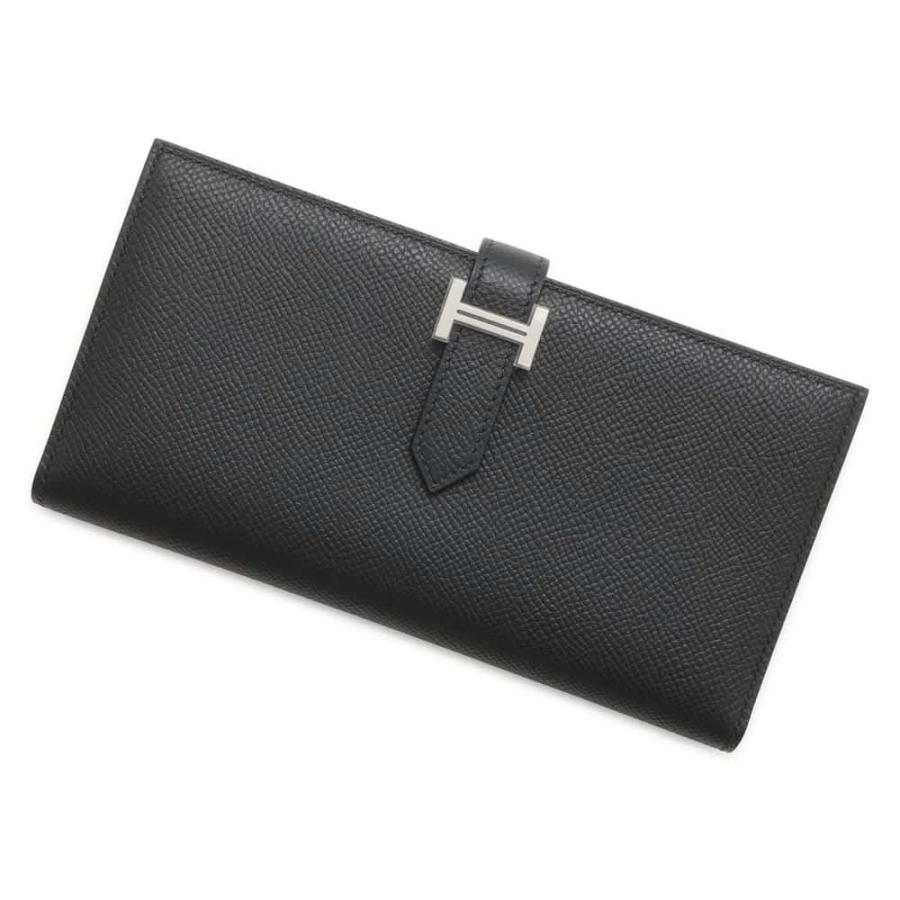 エルメス 長財布 ベアンスフレ ブラック/シルバー金具 エプソン W刻印