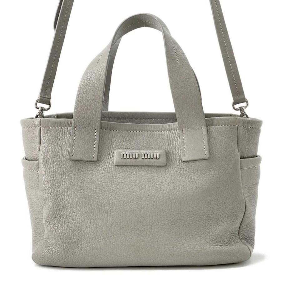 ミュウミュウ ハンドバッグ ロゴ レザー 5BA212 MIUMIU 2wayショルダー