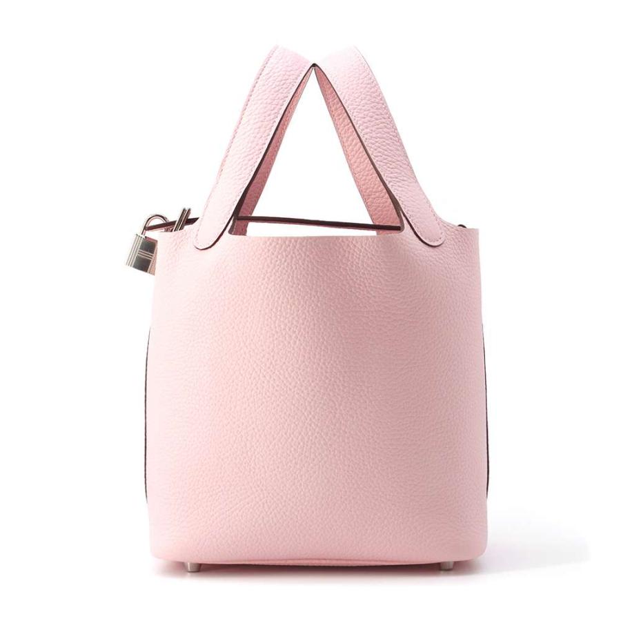 HERMES ピコタンロックPM ローズサクラ B刻印／シルバー金具 エルメス ハンドバッグ ピコタンロックPM ローズサクラ/シルバー金具