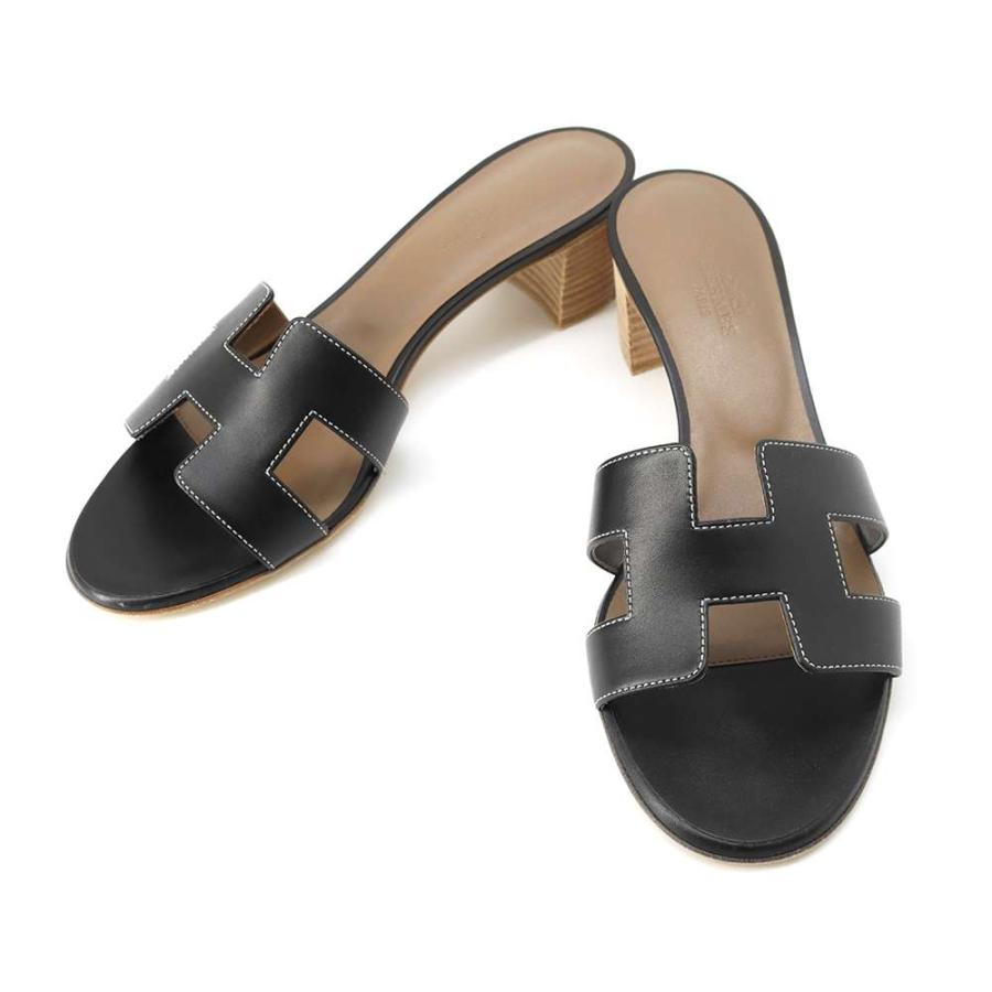 HERMES オアジス 37 エルメス サンダル オアジス Oasis レディースサイズ37 HERMES 靴 黒