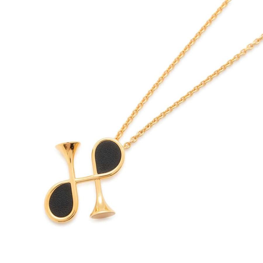 エルメス ネックレス コル H ブラック/ゴールド金具 HERMES