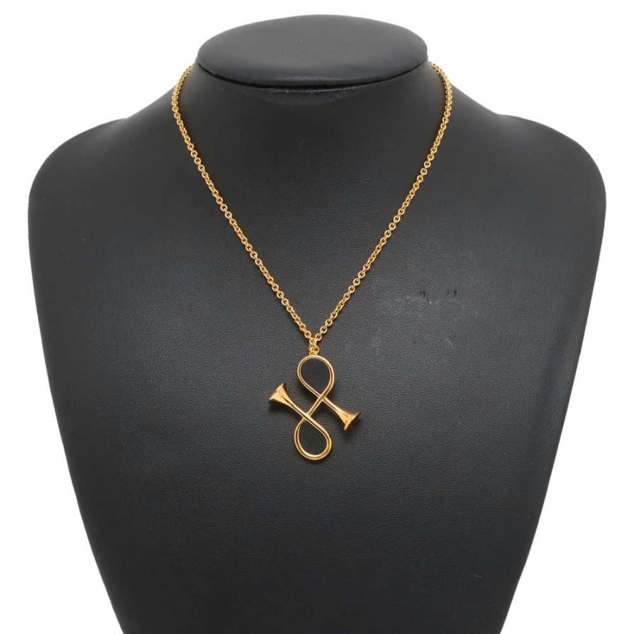 HERMES コルH ペンダントネックレス エルメス ネックレス コル H ブラック/ゴールド金具 HERMES