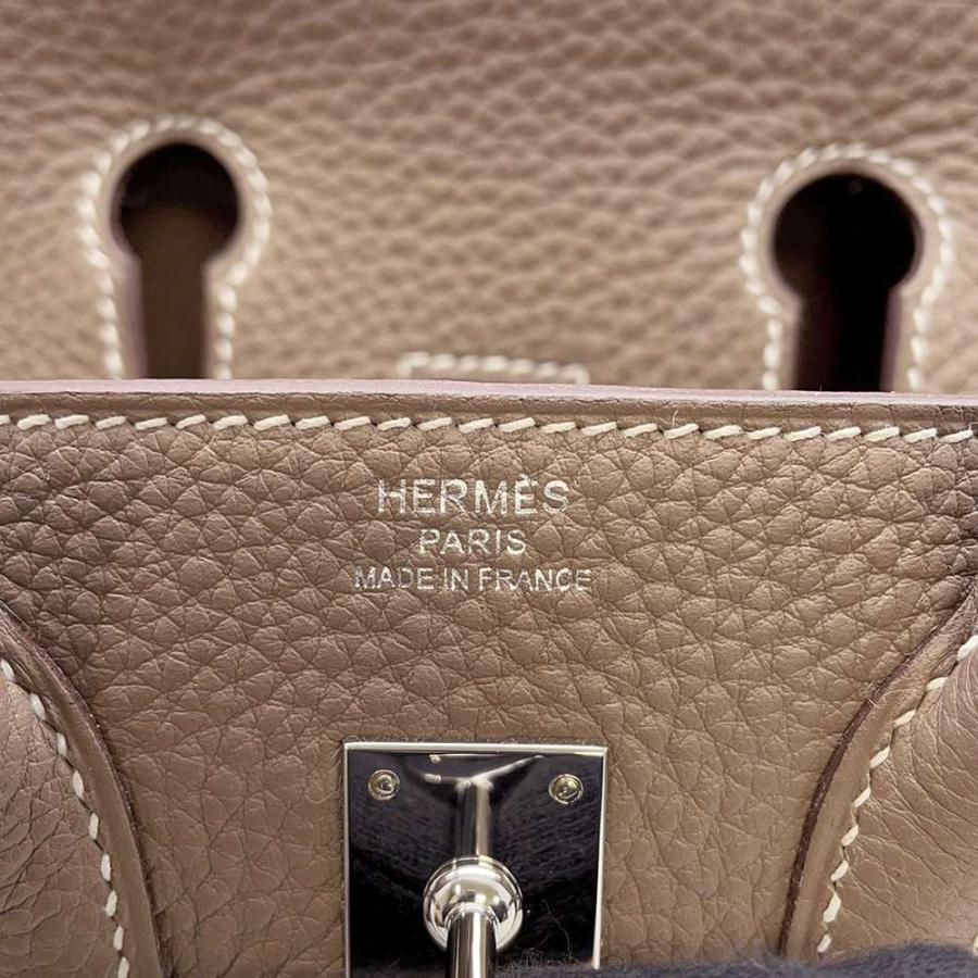 エルメス バーキン25 エトゥープ/シルバー金具 トゴ B刻印 HERMES