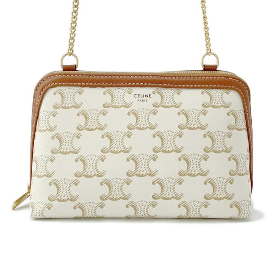 【美品】セリーヌ チェーンクラッチ トリオンフ ショルダー ポーチ 追跡付き発送【CELINE】チェーンクラッチ キュイル トリオンフ (CELINE