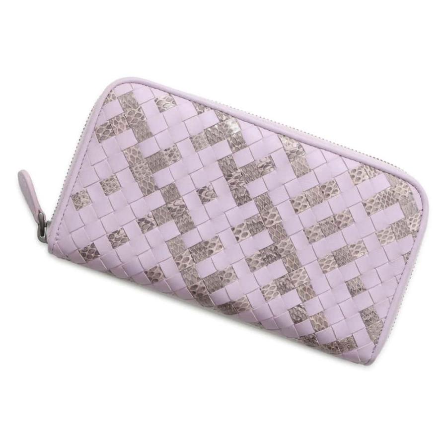 ボッテガヴェネタ イントレチャート 長財布 パイソン レザー ラウンド