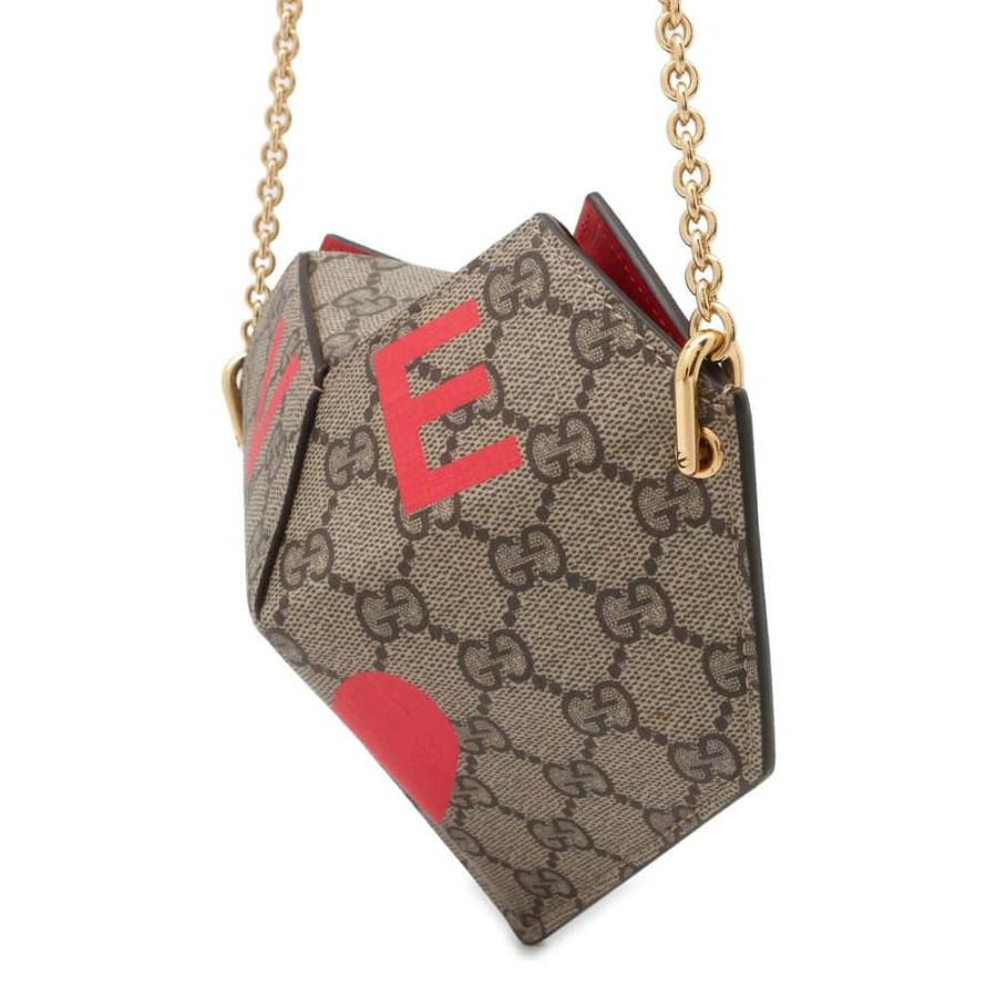 グッチ チェーンショルダーバッグ GGスプリーム LOVE ハートバッグ  