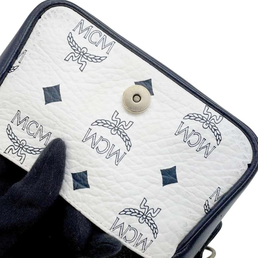 エムシーエム ショルダーバッグ ロゴ レザー MCM バッグ 白 【安心保証