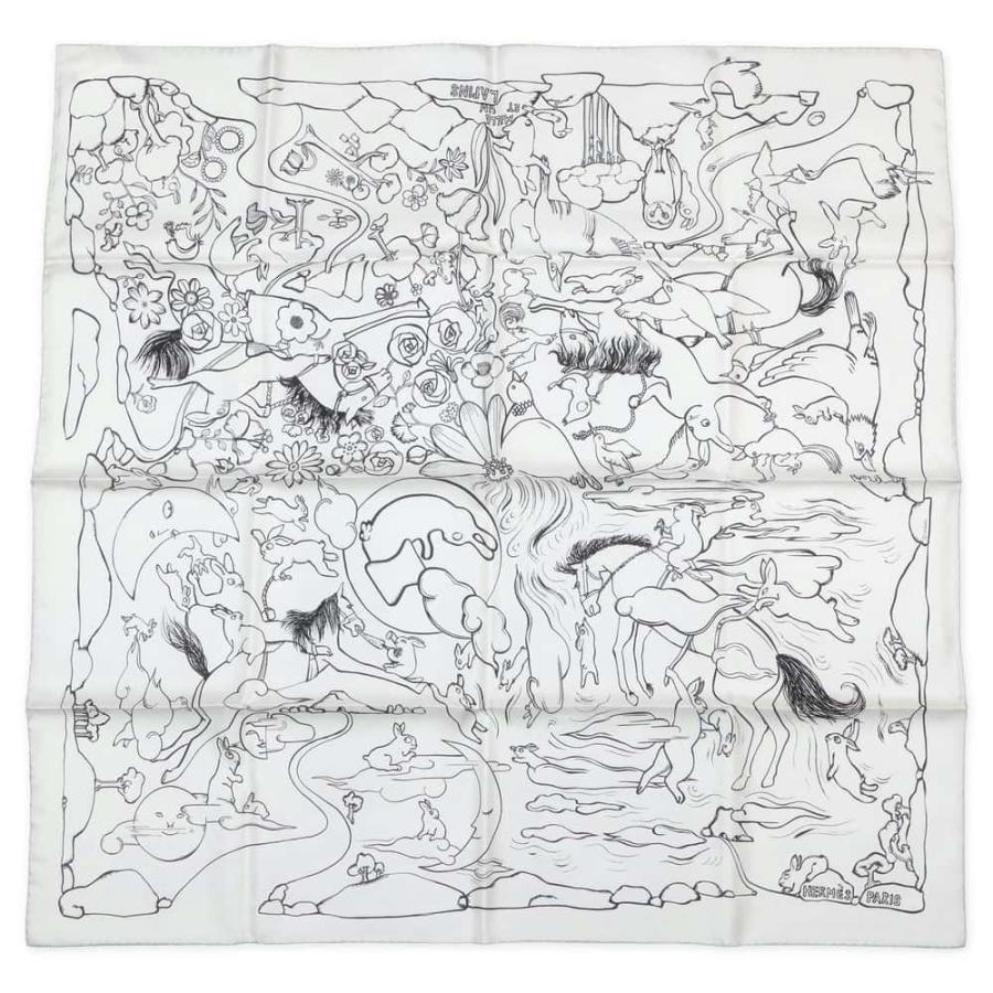 エルメス スカーフ カレ90 千と一のウサギ Mille et Un Lapins HERMES