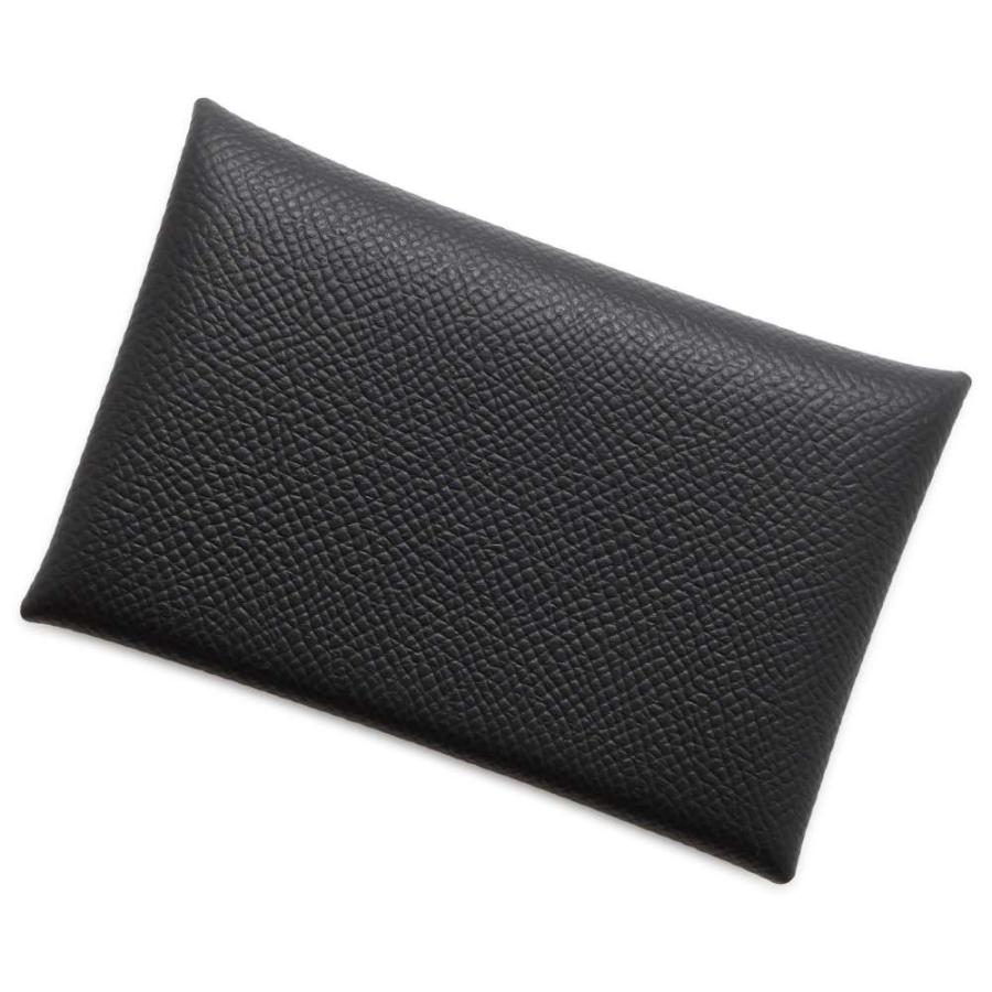 エルメス カードケース カルヴィ ブラック エプソン W刻印 HERMES 名刺  