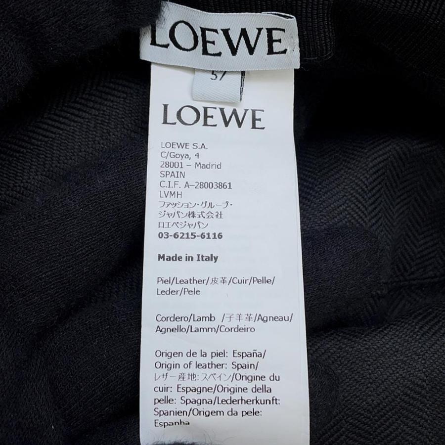 ロエベ バケットハット ロゴ シアリング サイズ57 K820HB1X70 LOEWE
