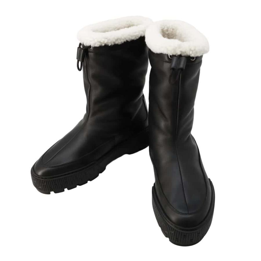 エルメス ショートブーツ ジャーニー カーフレザー/シープスキン  