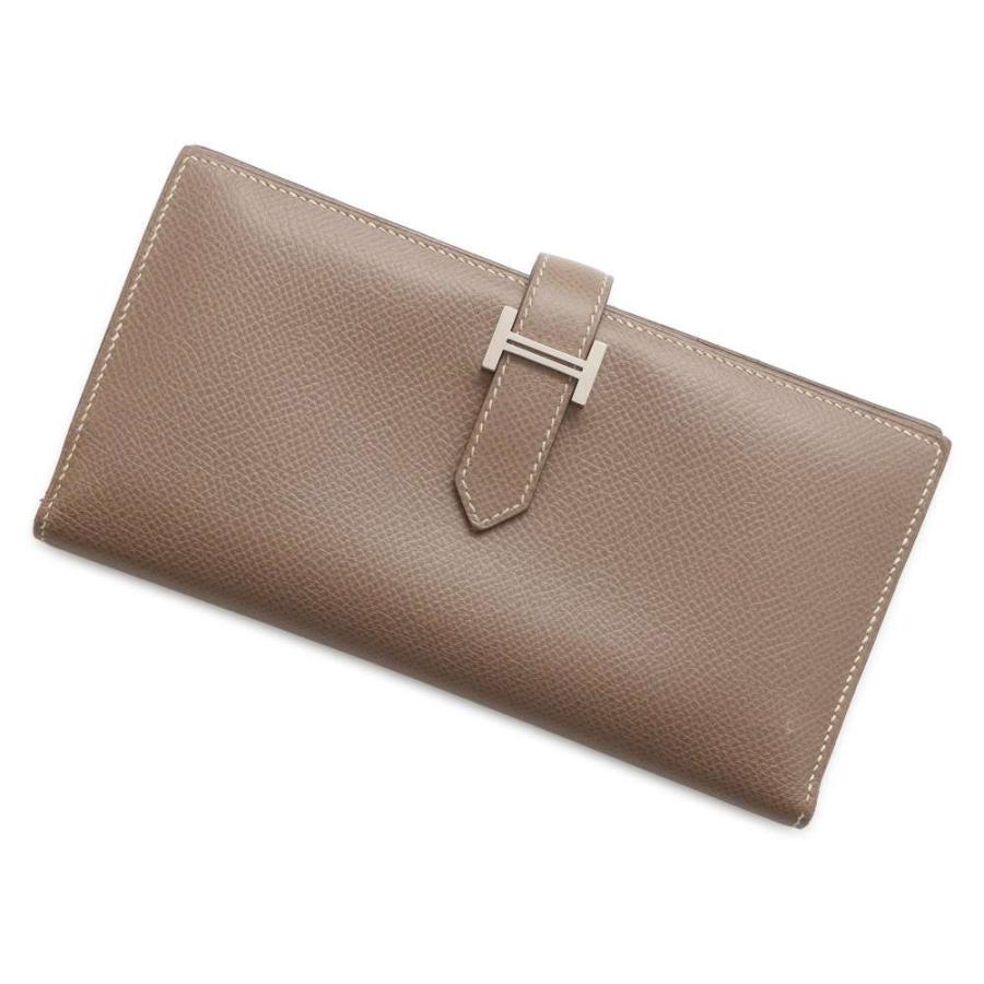 エルメス 長財布 ベアンスフレ エトゥープ/シルバー金具 エプソン A 