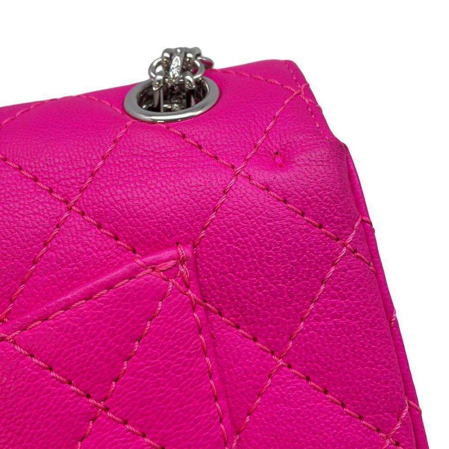 シャネル 2.55 ミニマトラッセ Wチェーンショルダーバッグ AS0874 カーフレザー ショッキングピンク シルバー金具 CHANEL - シャネル 2.55 ミニマトラッセ Wチェーンショルダーバッグ