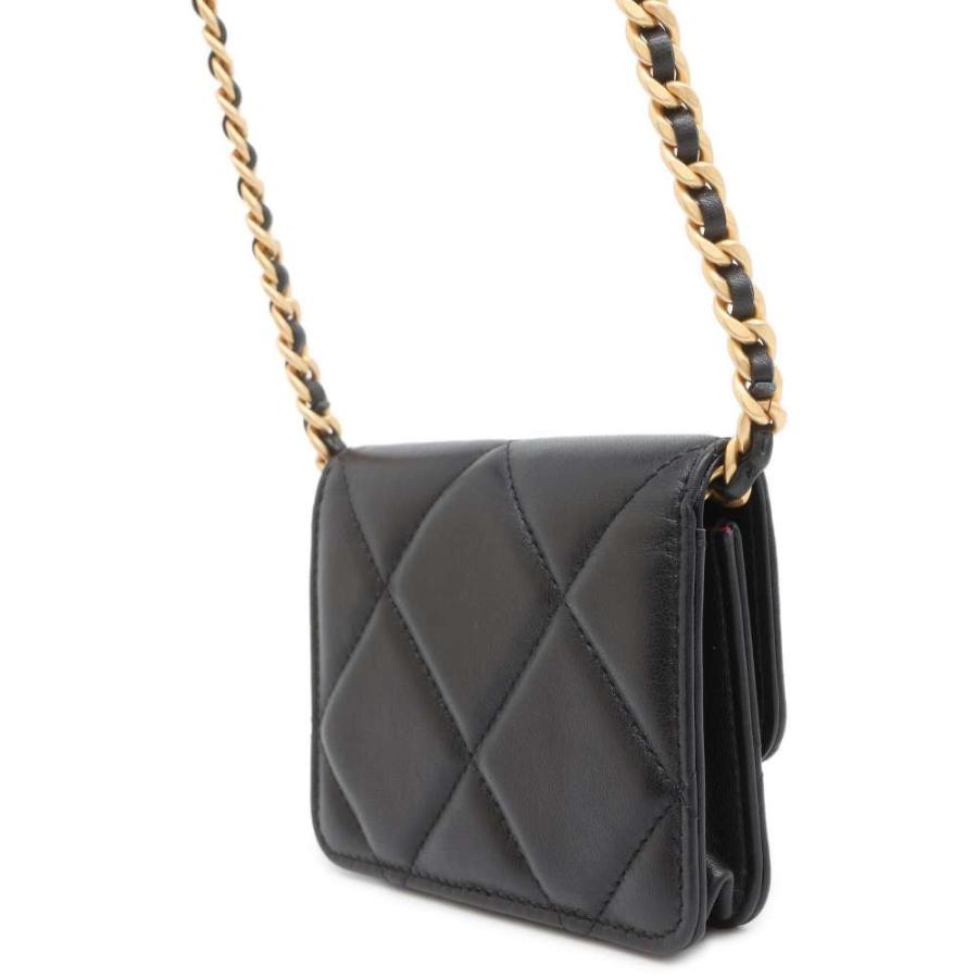 シャネル チェーンウォレット 19 コインパース ラムスキン CHANEL 財布