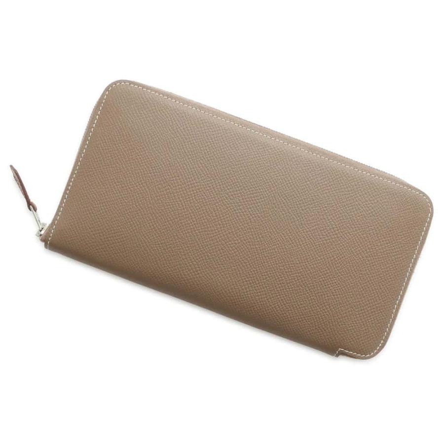 エルメス 長財布 アザップロング シルクイン エトゥープ/シルバー金具 
