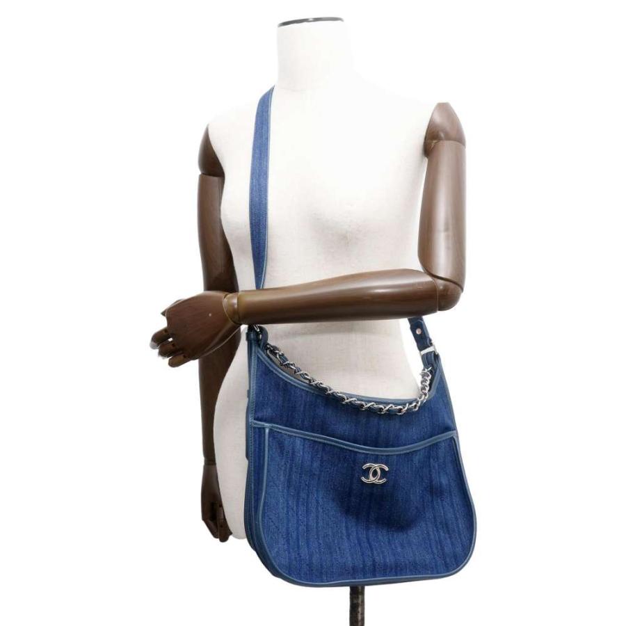 CHANEL シャネル マトラッセ ココマーク デニム ショルダーバッグ シルバー金具 A57641 CHANEL（シャネル） マトラッセ ココマーク デニム ショルダーバッグ