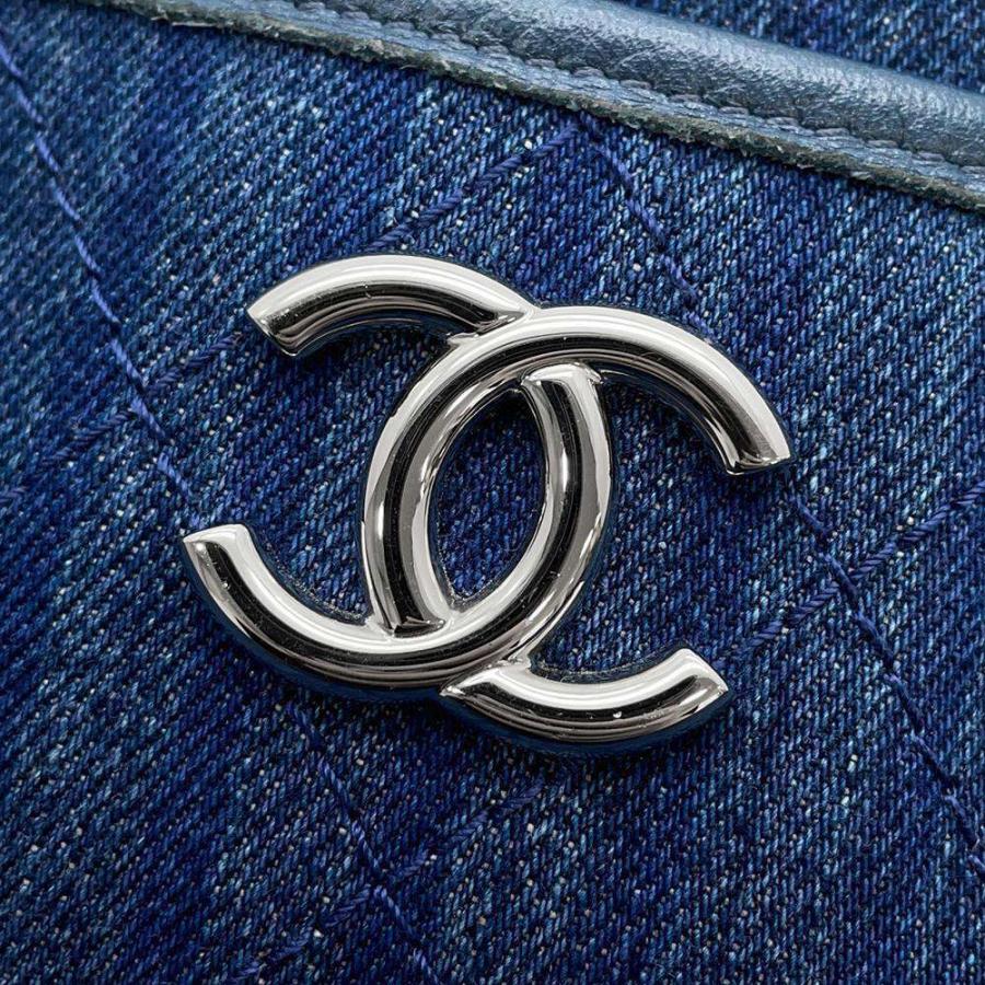 CHANEL シャネル マトラッセ ココマーク デニム ショルダーバッグ シルバー金具 A57641 CHANEL（シャネル） マトラッセ ココマーク デニム ショルダーバッグ