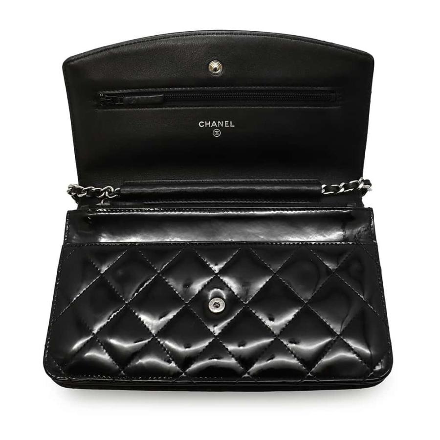 シャネル チェーンウォレット ブリリアント マトラッセ パテント ココ