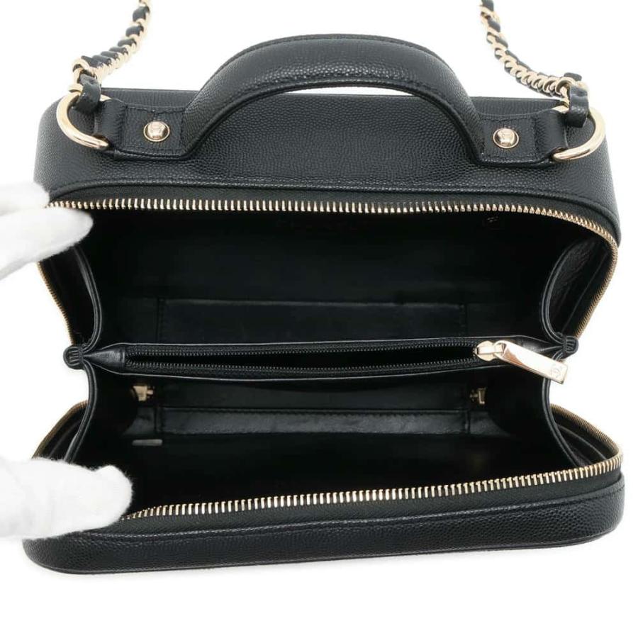 シャネル チェーンショルダーバッグ CCフィリグリー バニティバッグ キャビアスキン A93343 CHANEL バッグ 黒 シャネル チェーンショルダーバッグ CCフィリグリー バニティバッグ