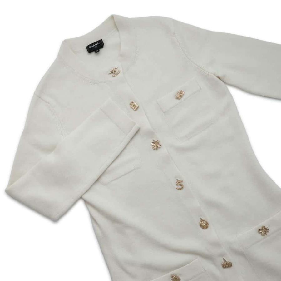 シャネル ロングカーディガン ココマーク カシミヤ レディースサイズ34
