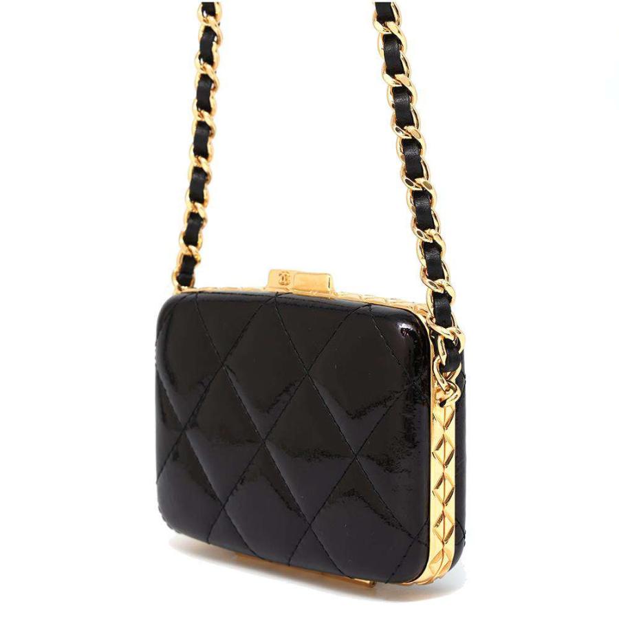 【美品】CHANEL シャネル ココマーク エナメル ポーチ キューブ 黒 CHANEL（シャネル） クルーズライン ポーチ 小物入れ マルチポーチ