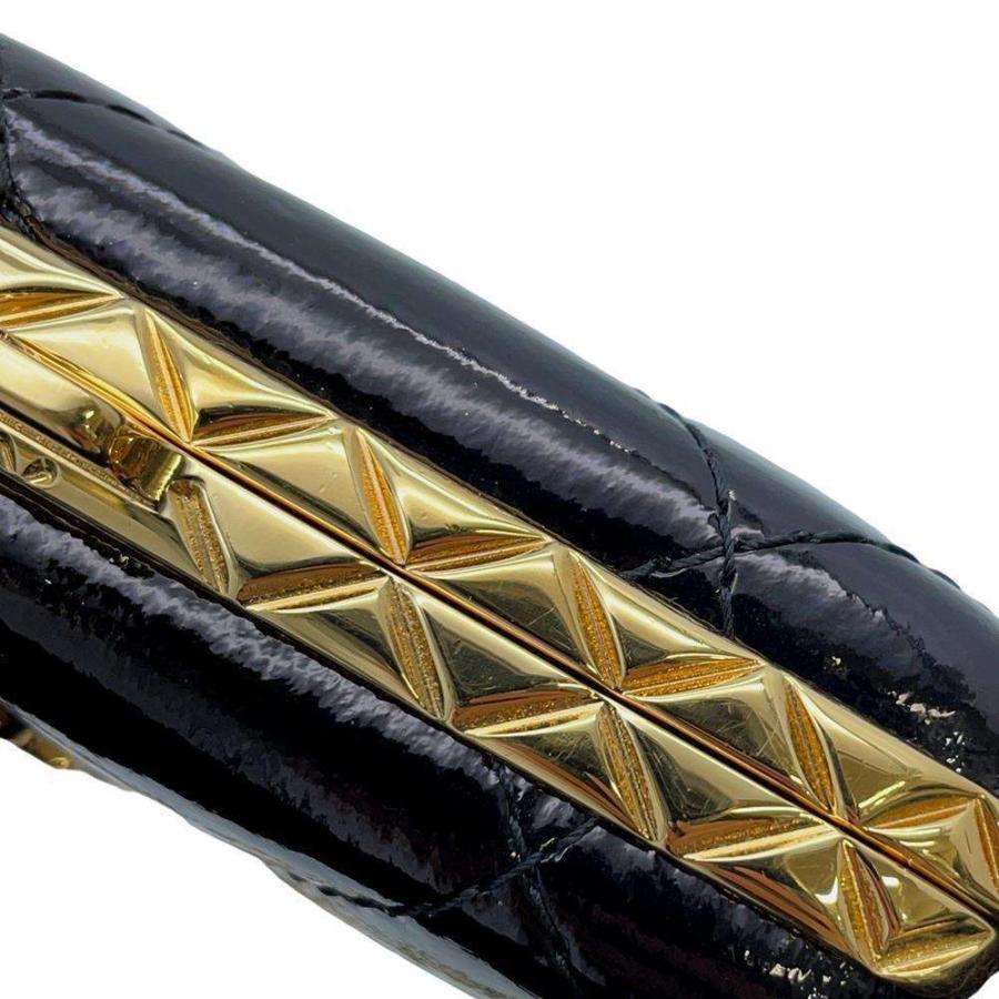 CHANEL ショルダー 【ほぼ未使用・正規品】 シャネル チェーンショルダーバッグ マトラッセ ココマーク エナメル