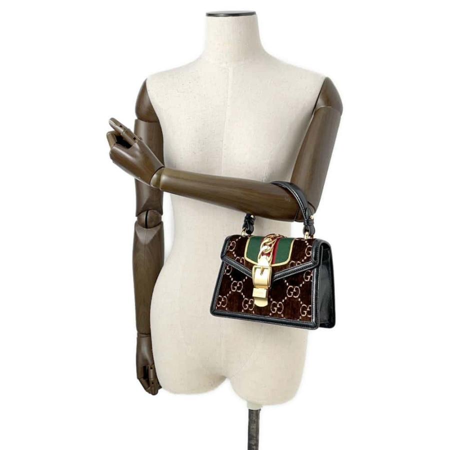 グッチ ハンドバッグ シルヴィ ミニバッグ ベロア レザー 470270 GUCCI 