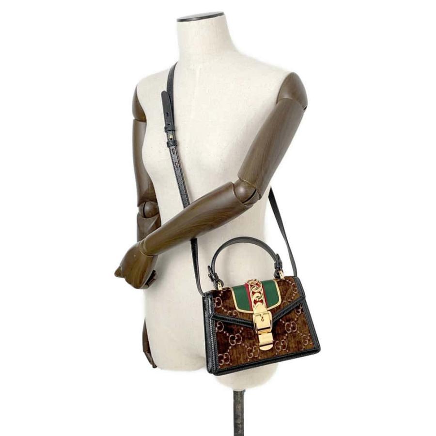 グッチ ハンドバッグ シルヴィ ミニバッグ ベロア レザー 470270 GUCCI 