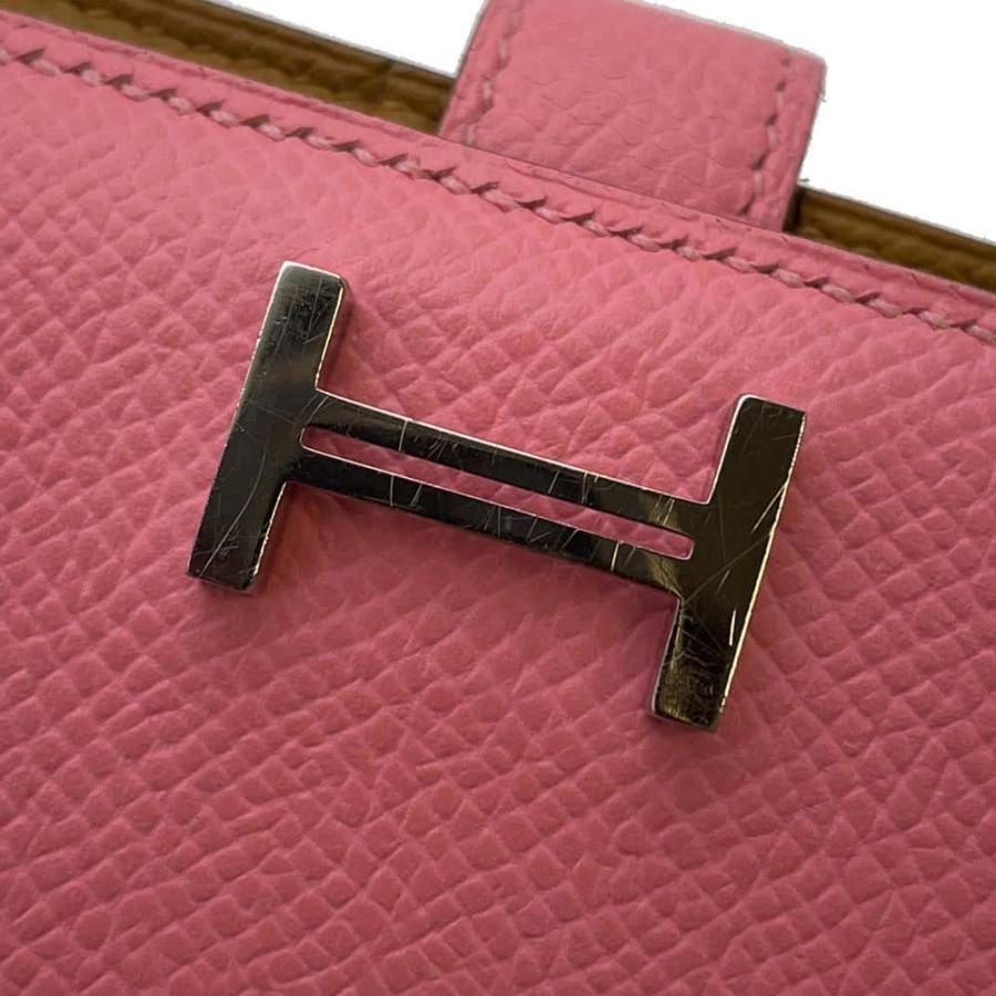 エルメス HERMES ベアンスフレ □R刻 ローズアザレ シルバー金具  エプソン レディース 長財布 HERMES エルメス 長財布 ベアンスフレ ローズアザレ エプソン シルバー