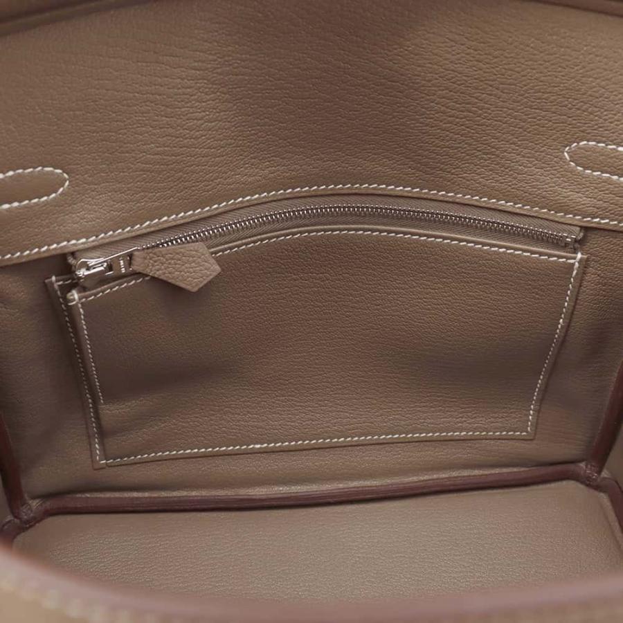 エルメス バーキン25 エトゥープ/シルバー金具 トゴ W刻印 HERMES