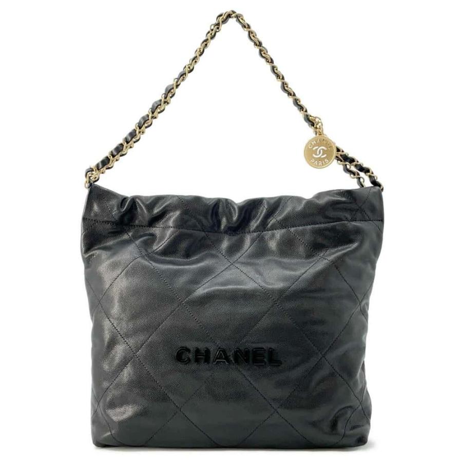 シャネル チェーンショルダーバッグ CHANEL22 スモール ソフトキャビア 