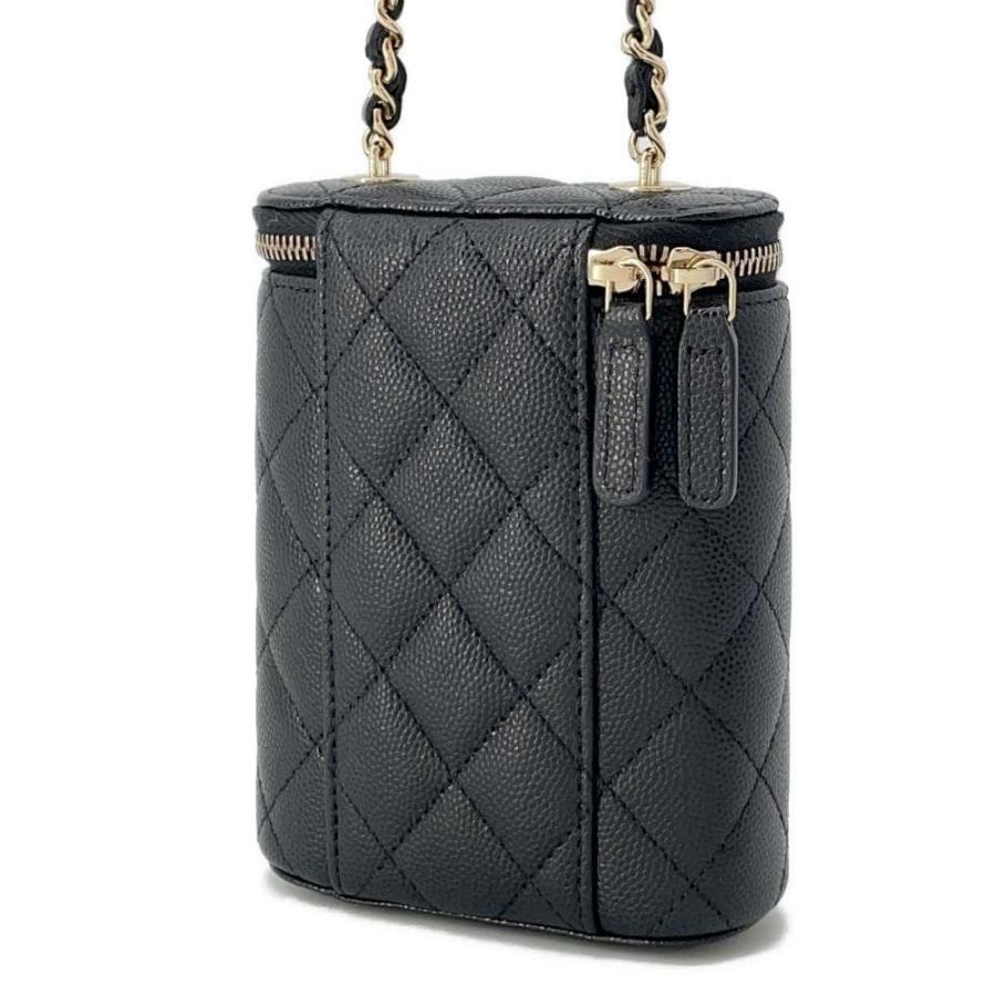 ゴツめのcoolデザイン】シャネル ソーブラック バニティバッグ (CHANEL 