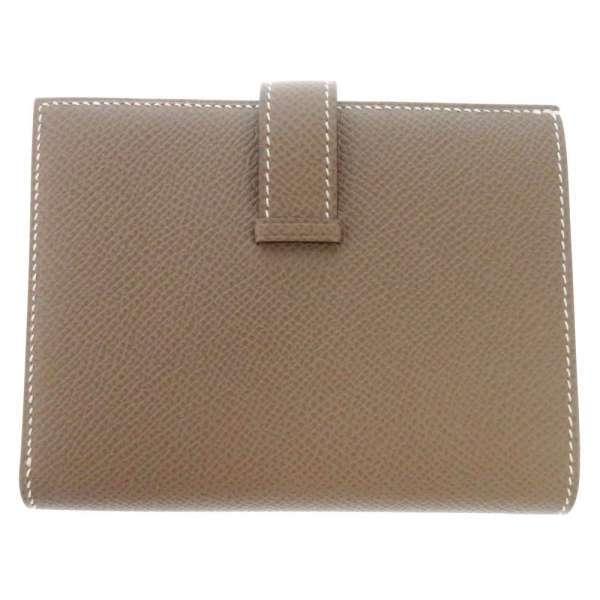 HERMES エルメス 財布 ベアンコンパクト エトゥープ/シルバー金具  
