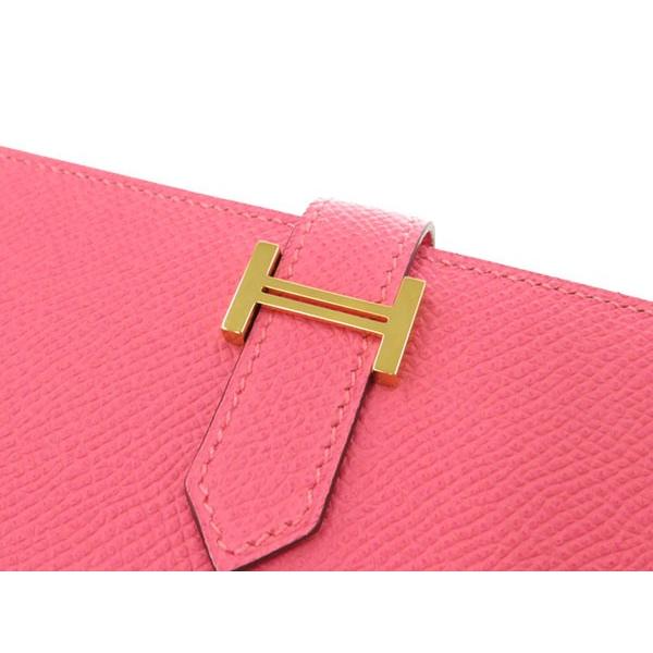 エルメス HERMES ベアンスフレ A刻 ローズアザレ エプソン レディース 長財布 HERMES エルメス 長財布 ベアンスフレ ローズアザレ エプソン シルバー