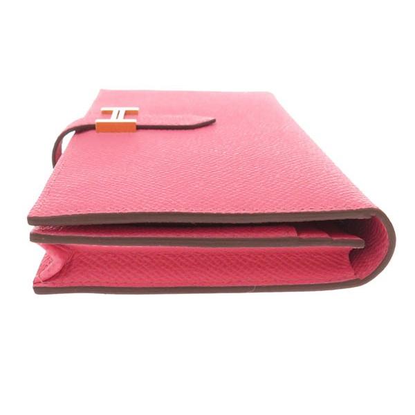 HERMES エルメス 長財布 ベアンスフレ マチ有り ローズアザレ×ゴールド