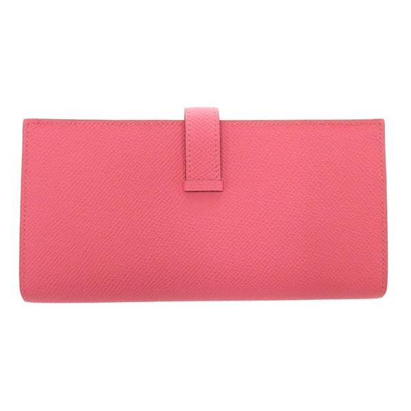 HERMES エルメス 長財布 ベアンスフレ マチ有り ローズアザレ×ゴールド  