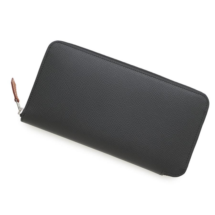 エルメス 長財布 アザップロング シルクイン ブラック/シルバー金具 
