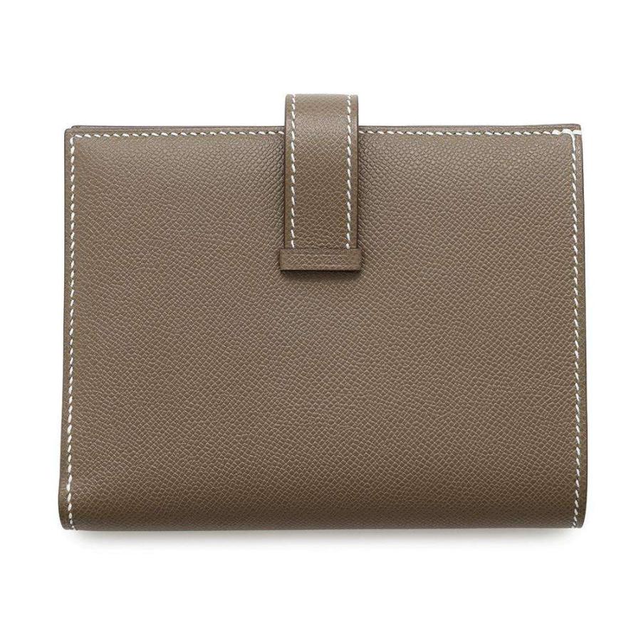 エルメス 二つ折り財布 ベアンコンパクト エトゥープ/ゴールド金具