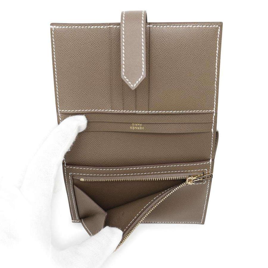 エルメス 二つ折り財布 ベアンコンパクト エトゥープ/ゴールド エルメス 二つ折り財布 ベアンコンパクト エトゥープ/ゴールド