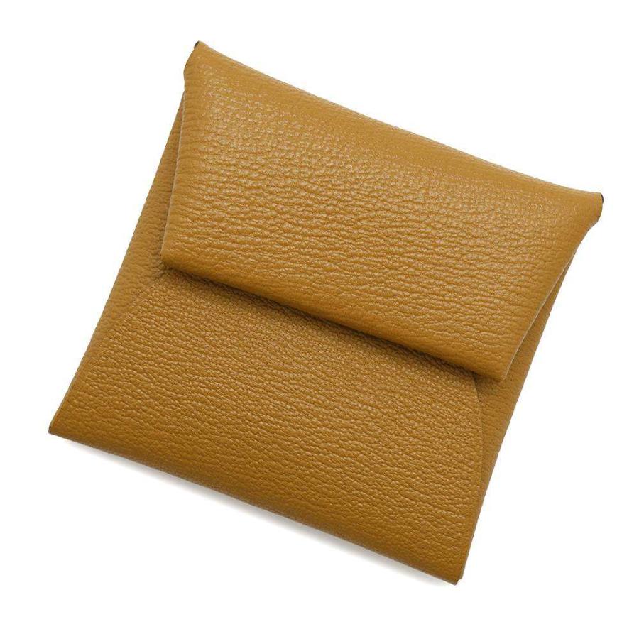 エルメス コインケース バスティア キャメル シェブルミゾル W刻印  