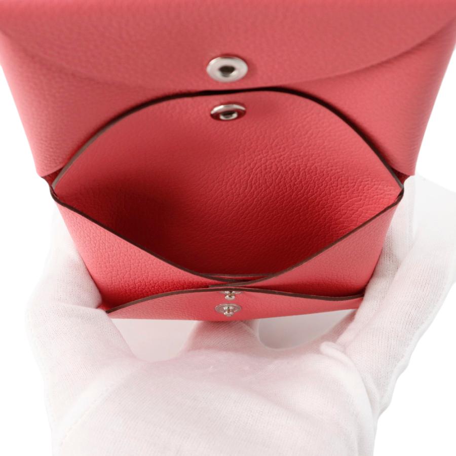 エルメス コインケース カルヴィ デュオ ローズアザレ/シルバー金具