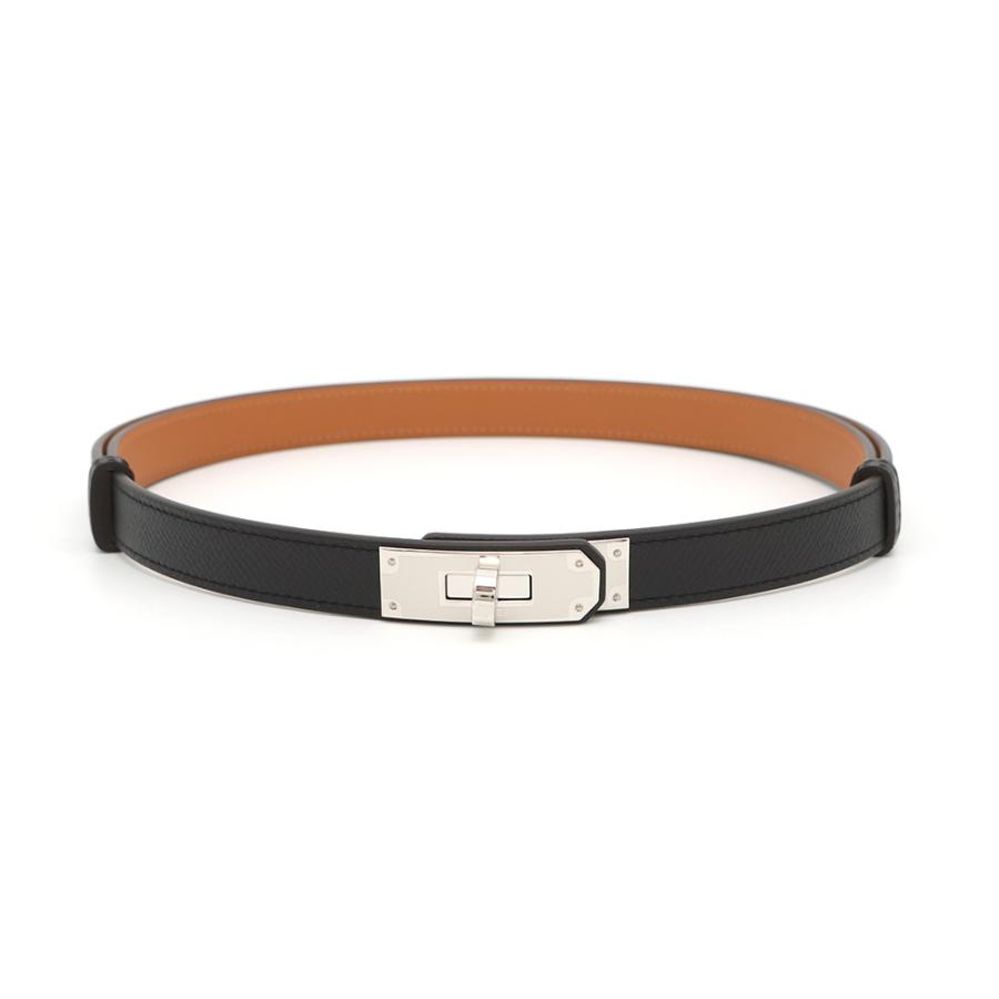 HERMES エルメス ケリー ベルト ブラック シルバー金具　K刻印　美品 エルメス ケリーベルト ブラック/シルバー金具 エプソン K刻印 HERMES