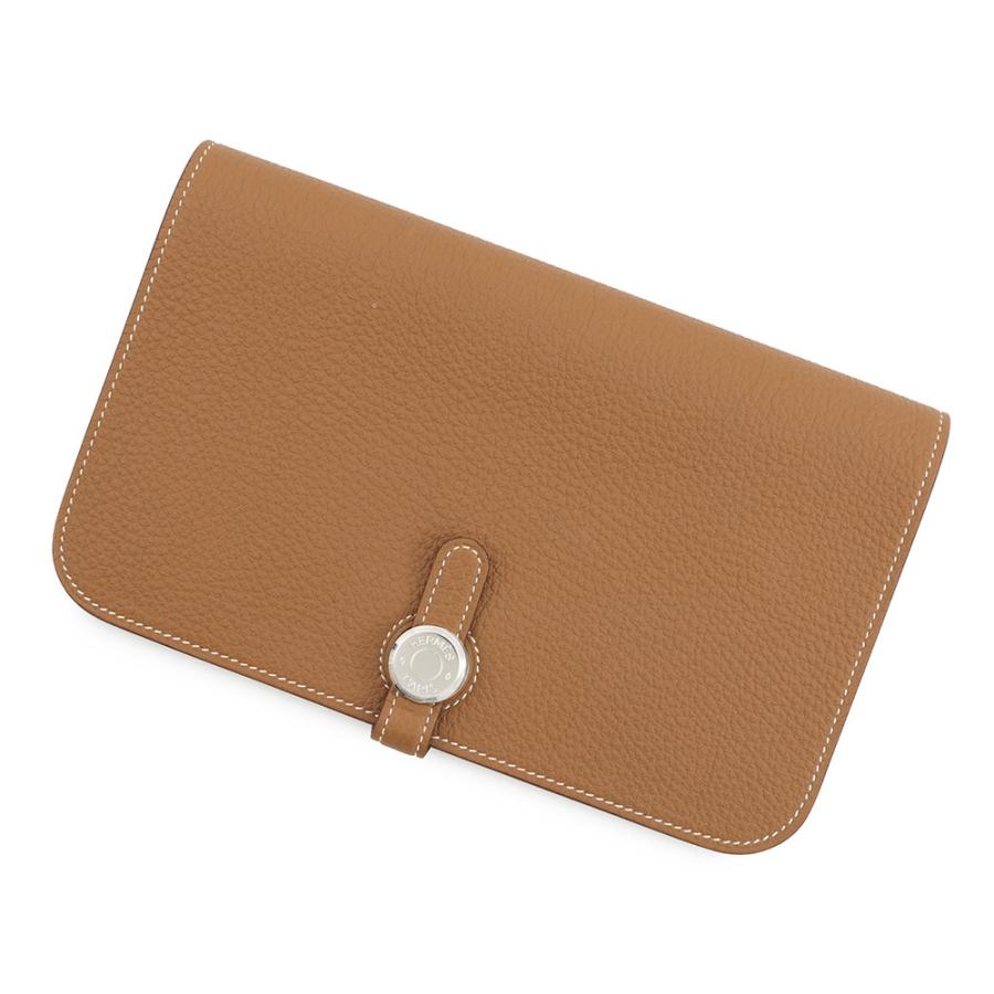 エルメス 長財布 ドゴンGM ゴールド/シルバー金具 トゴ K刻印 HERMES 