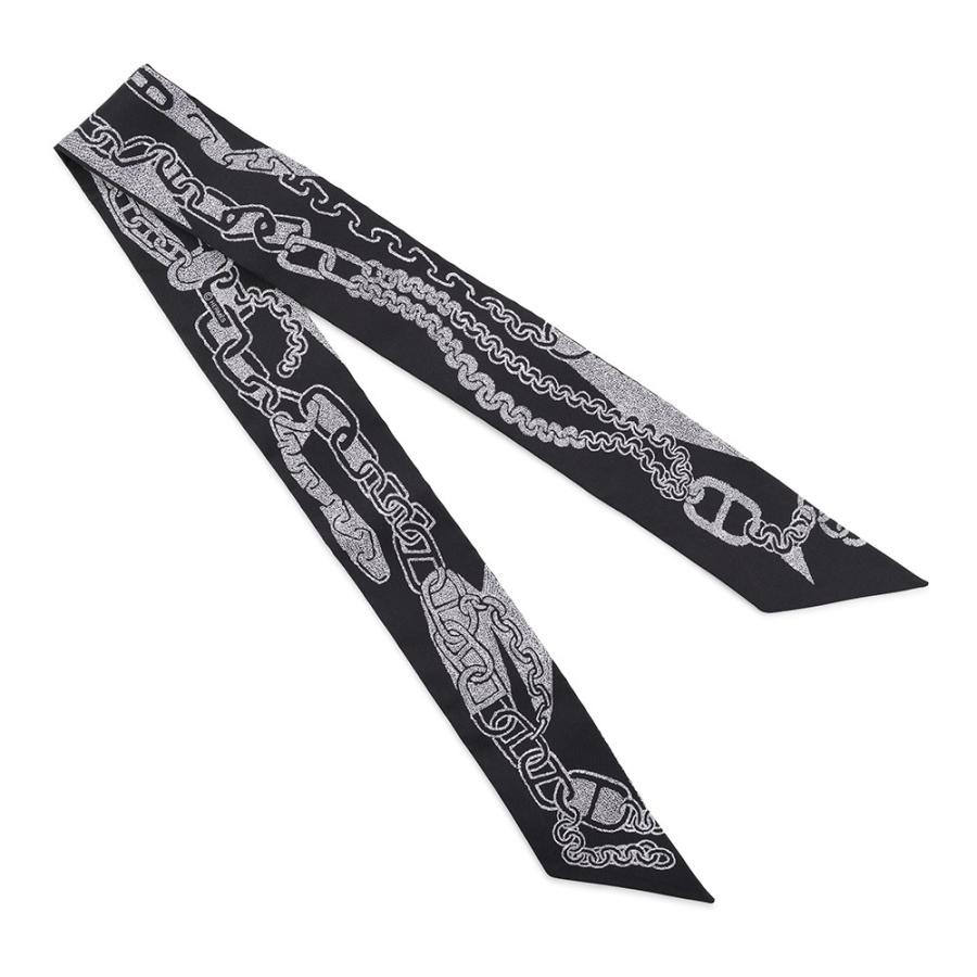 8/8まで❗【新品】エルメス ツイリー スカーフ ブックル・エ・マイヨン 黒白 エルメス スカーフ ツイリー ブックル・エ・マイヨン BOUCLES ET